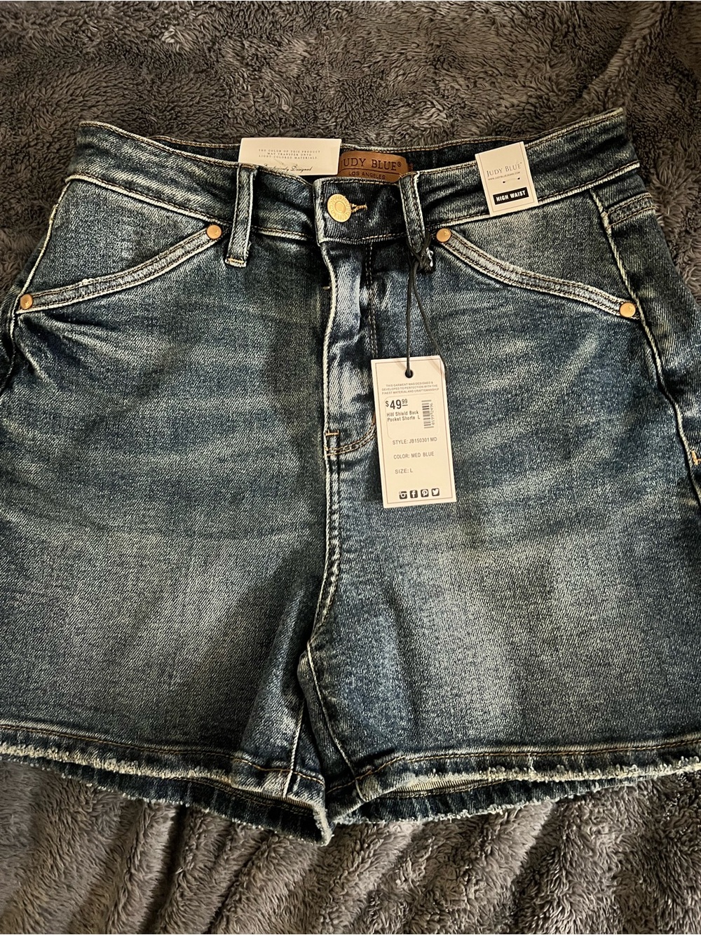 Judy Blue High Waist Shorts L NWT